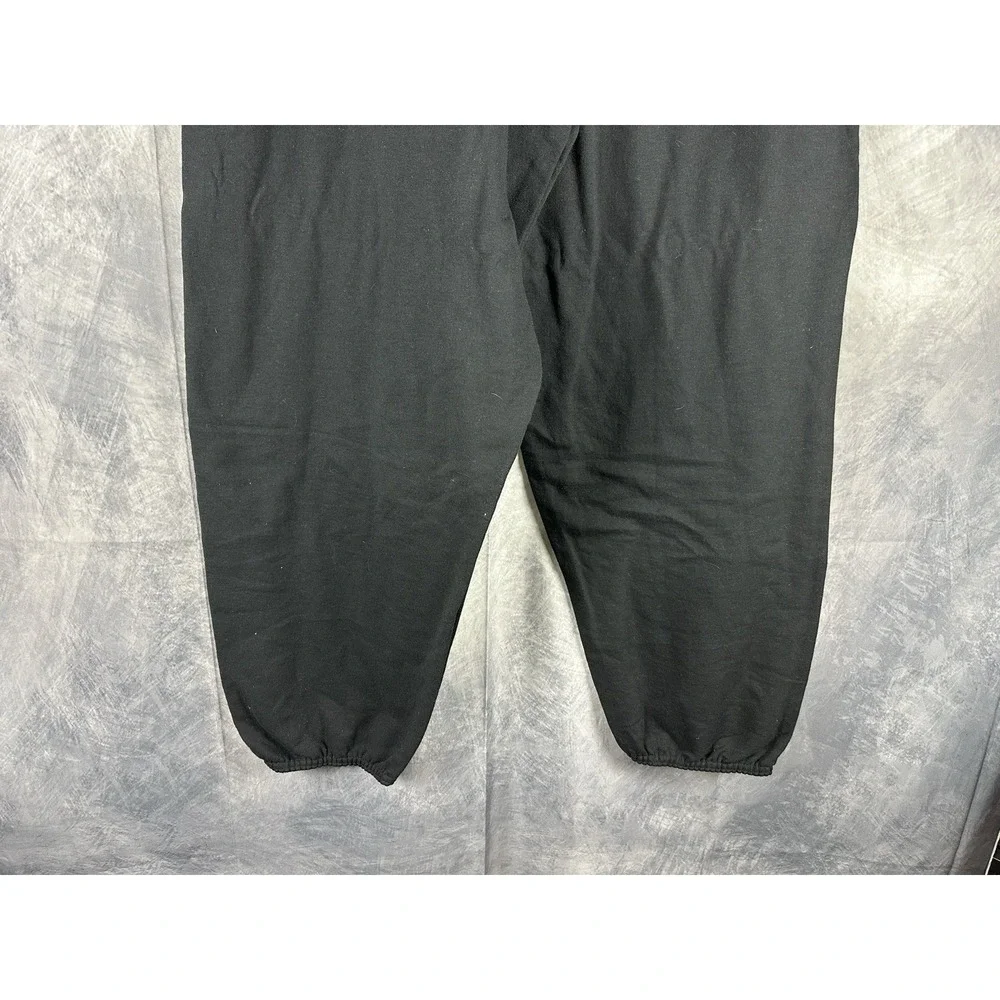 Vtg Hanes Sweatpants Mens 2XL Black Cotton‎ Elastic Cuff Lounge Comfort Blend
